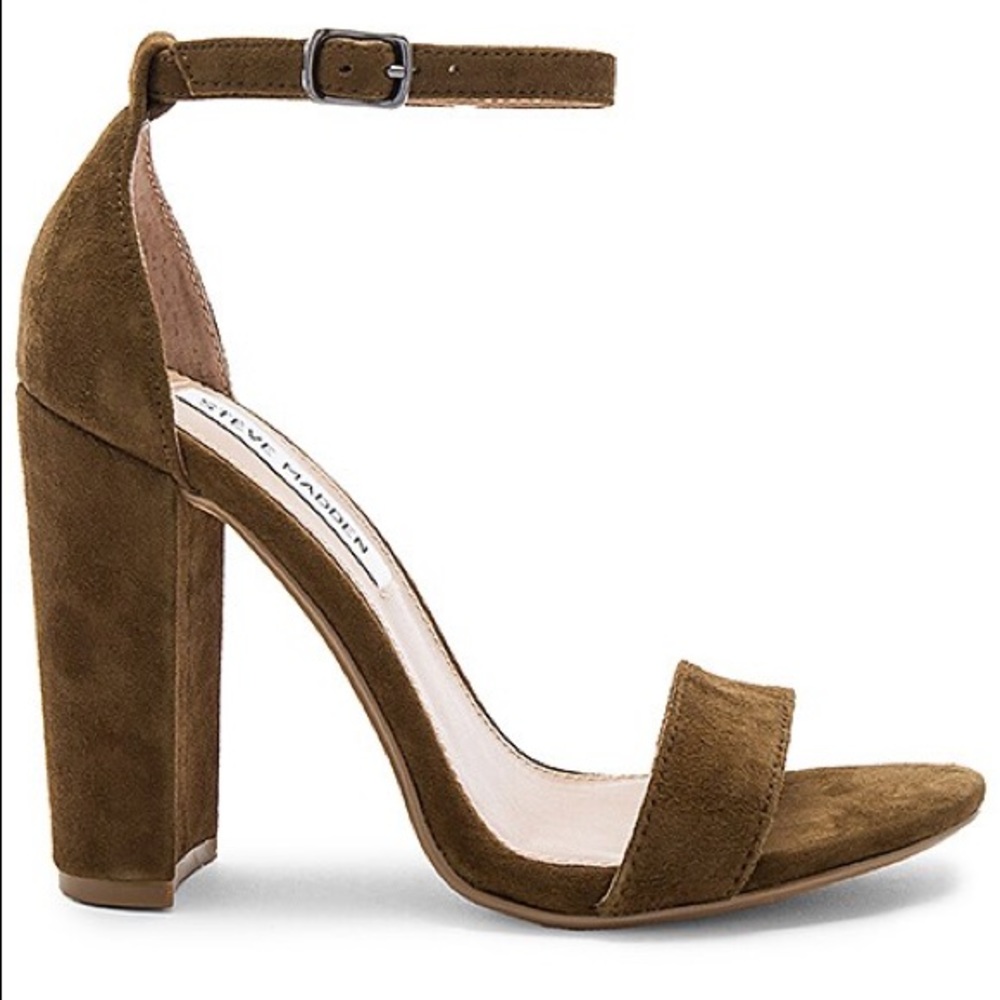 Steve Madden Carrson Olive Suede Heels